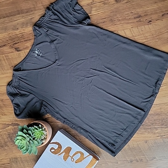 Maurices 24/7 Small Grey Flutter Short Sleeve Shirt - Picture 1 of 5